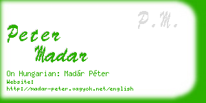 peter madar business card
